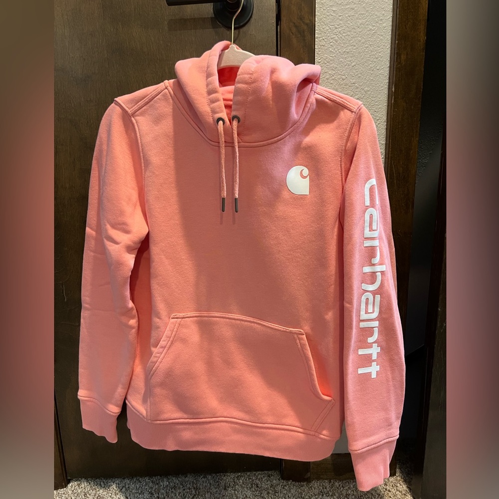 COPY - WOMEN'S RELAXED FIT MIDWEIGHT LOGO SLEEVE GRAPHIC HOODIE   Size S (4/6)